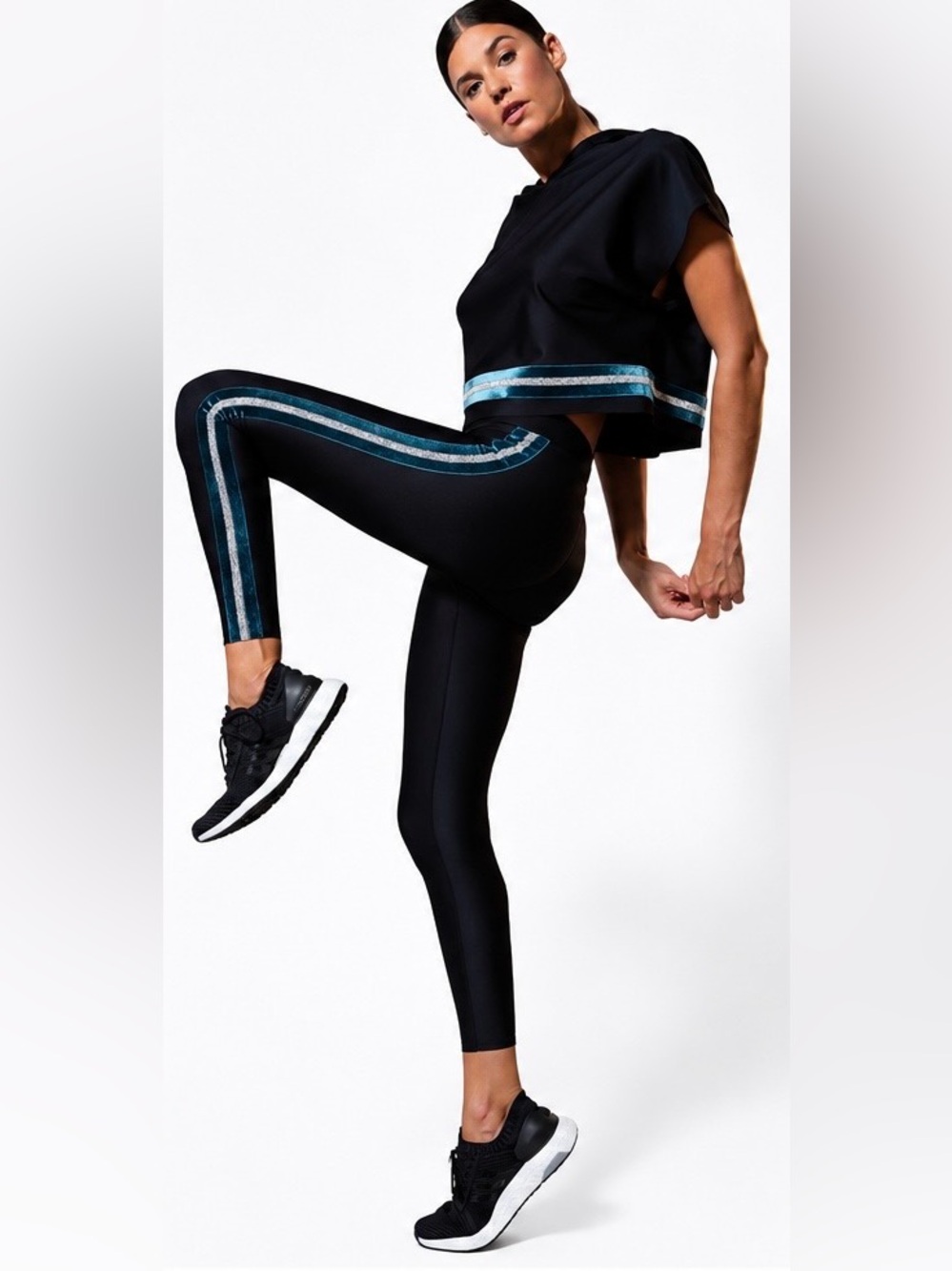 Ultracor Swarovski Crystal Tuxedo Stripe Leggings